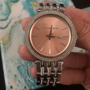 🔲MK silver and rose gold watch